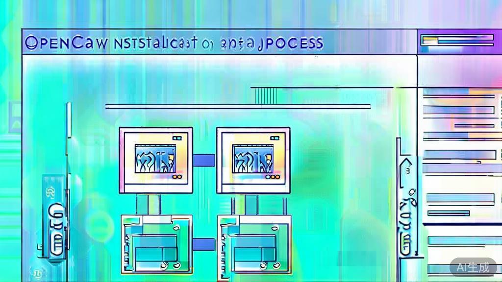 High-quality business illustration regarding OpenClaw installation process, minimal flat design