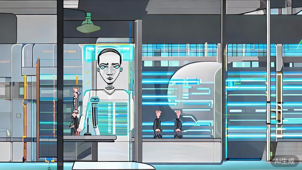 High-quality business illustration representing the future of AI assistants, minimal flat design