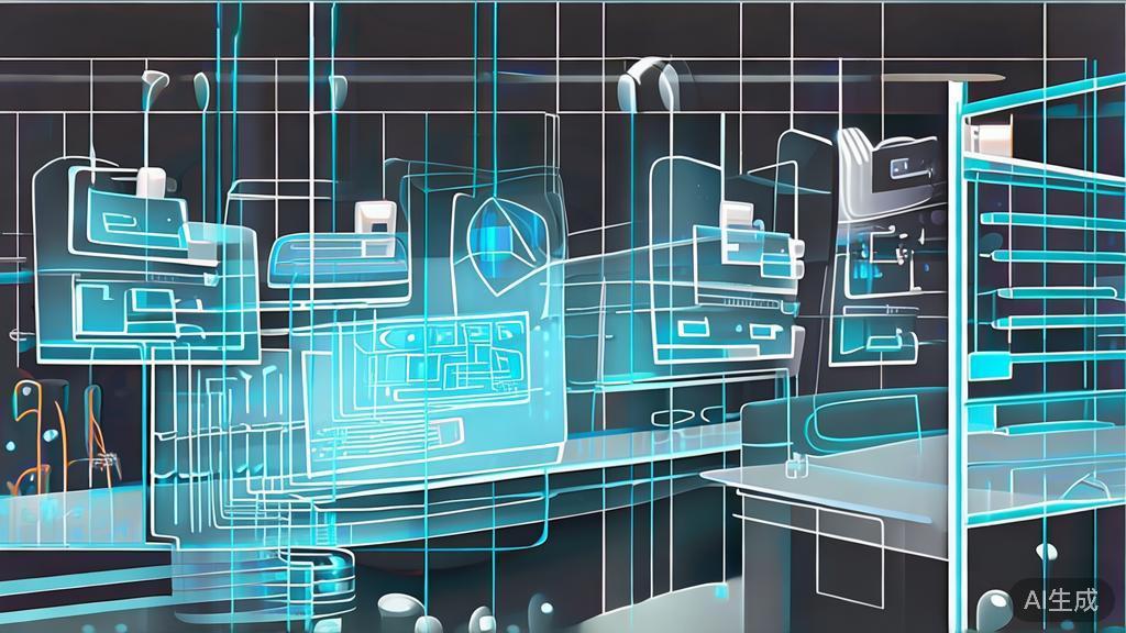 High-quality business illustration depicting real-time image generation process, minimal flat design