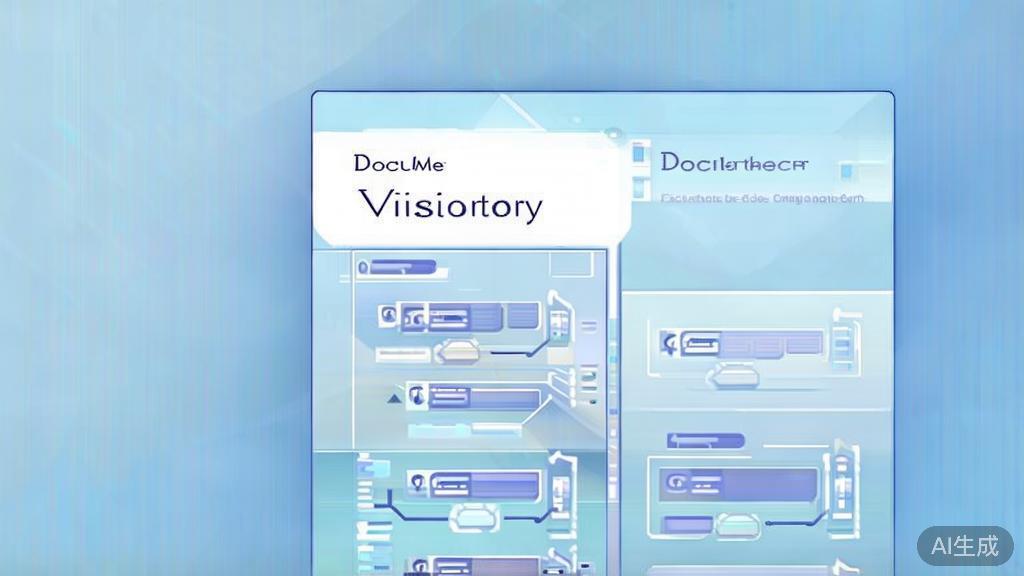 Flat vector illustration of document version history, dashboard style, soft blue gradient
