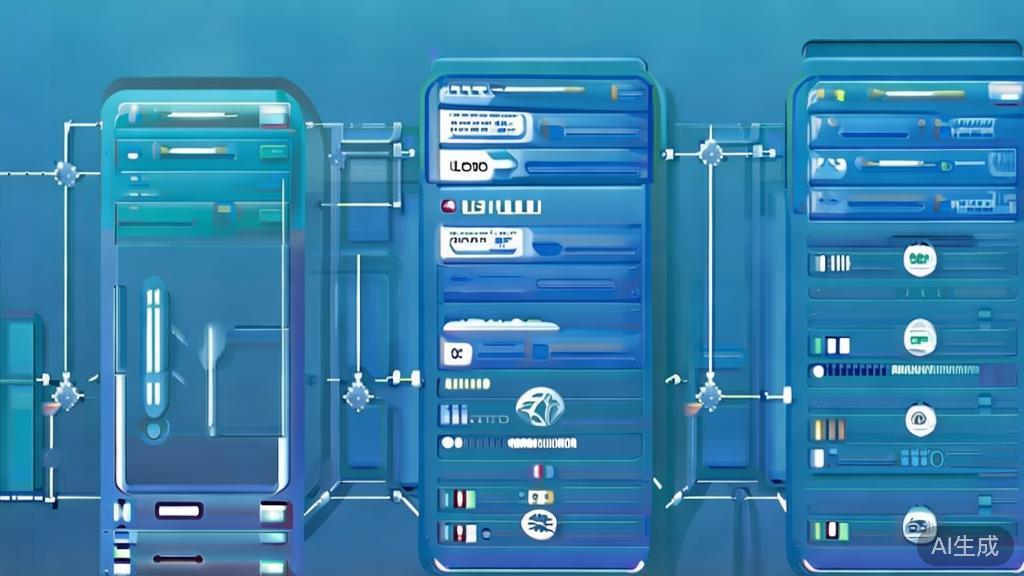 Flat vector illustration of API authentication process, dashboard style, soft blue gradient