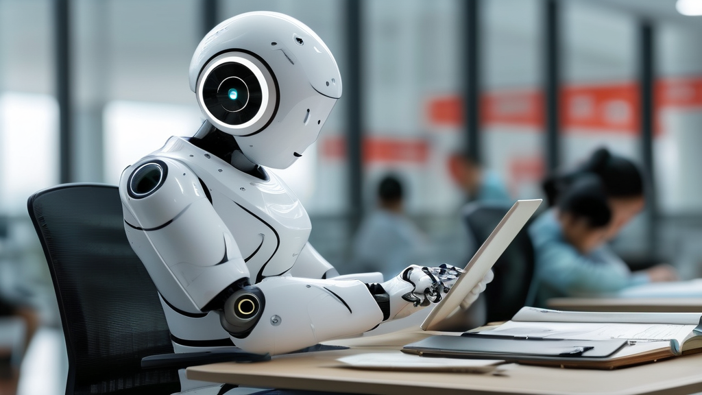 Compliance officer examining AI tool usage and privacy settings in a Chinese education or workplace environment.