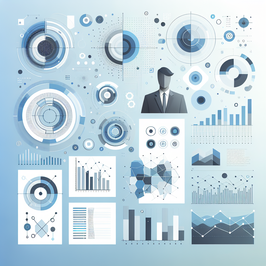 "Minimalist business dashboard with abstract data visualization, soft gradient background, professional color scheme, clean geometric shapes, flat design style, high quality"