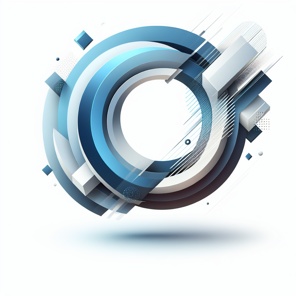 "Abstract business concept with geometric shapes, professional blue gradient, clean minimal design, modern corporate illustration, high resolution, 4k"