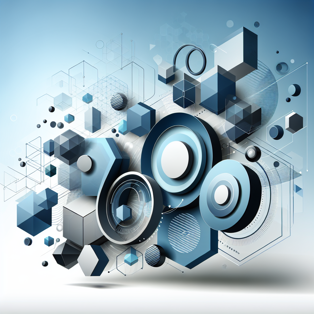 "Abstract business concept with geometric shapes, professional blue gradient, clean minimal design, modern corporate illustration, high resolution, 4k"