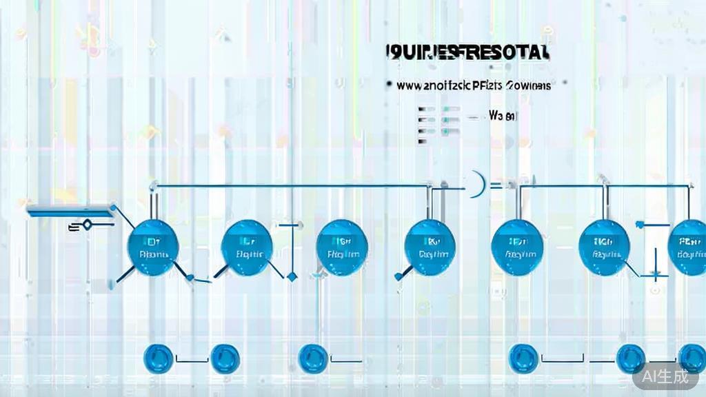 "Simple flowchart illustration with connected circles and arrows, light blue and white color scheme, clean minimal design, business presentation style, infographic element"