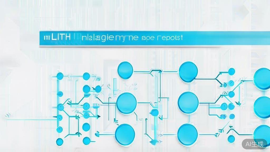 Simple flowchart illustration with connected circles and arrows, light blue and white color scheme, clean minimal design, business presentation style, infographic element