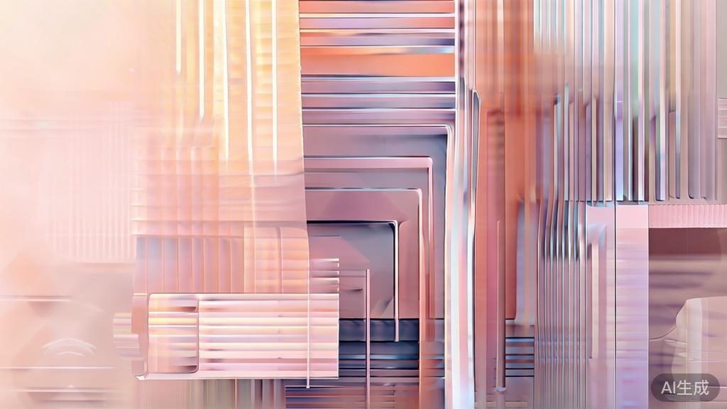 Abstract geometric composition with overlapping shapes, soft pastel colors, modern minimal style, professional business concept illustration, 3d render isometric