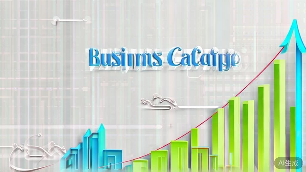 Upward trending graph with simple geometric elements, green and blue color palette, clean business infographic style, minimal design, growth concept