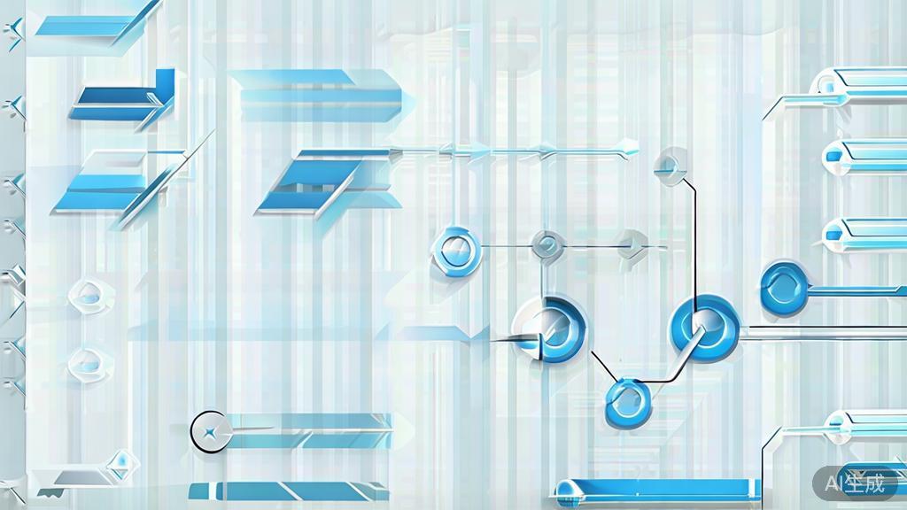 "Simple flowchart illustration with connected circles and arrows, light blue and white color scheme, clean minimal design, business presentation style, infographic element"