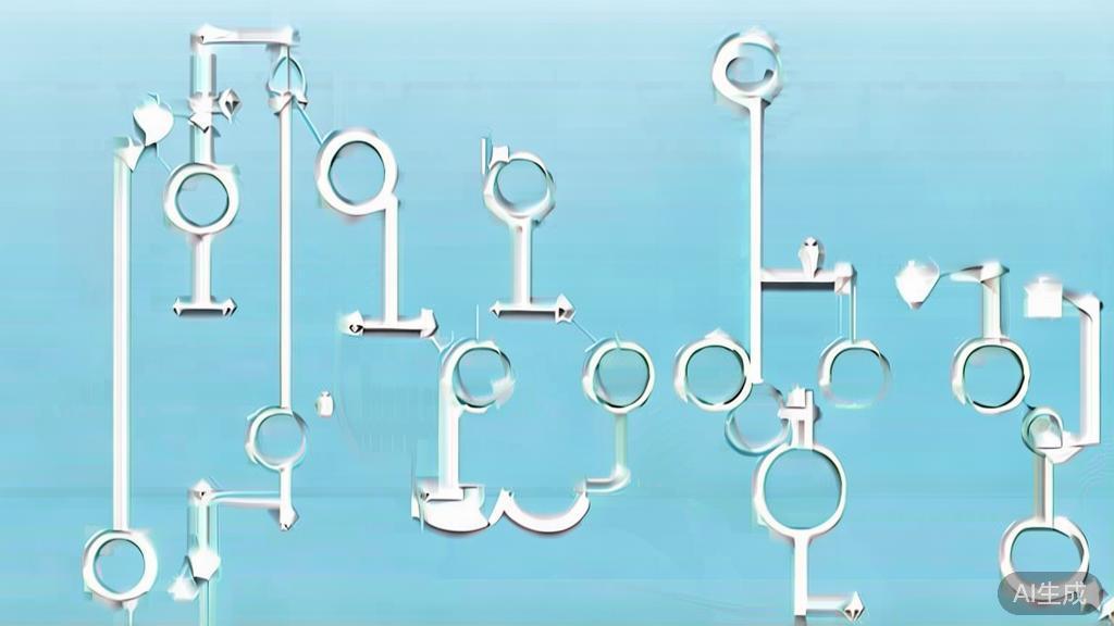 "Simple flowchart illustration with connected circles and arrows, light blue and white color scheme, clean minimal design, business presentation style, infographic element"