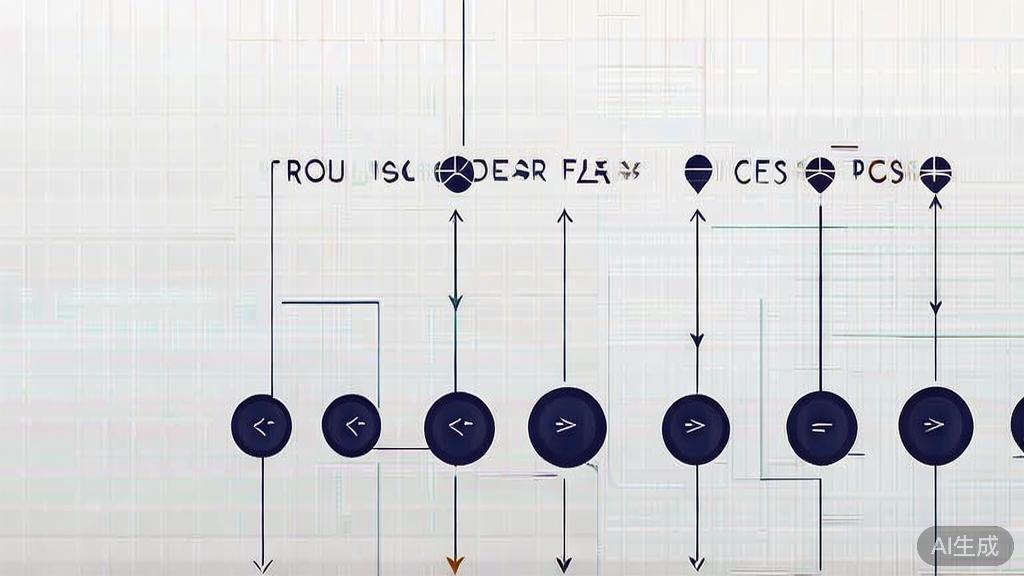 Minimalist flowchart visualization showing product sales process, connected elements, clean lines, business professional style