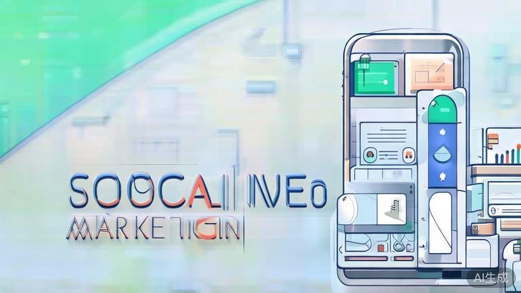 High-quality business illustration regarding social media marketing strategy, minimal flat design