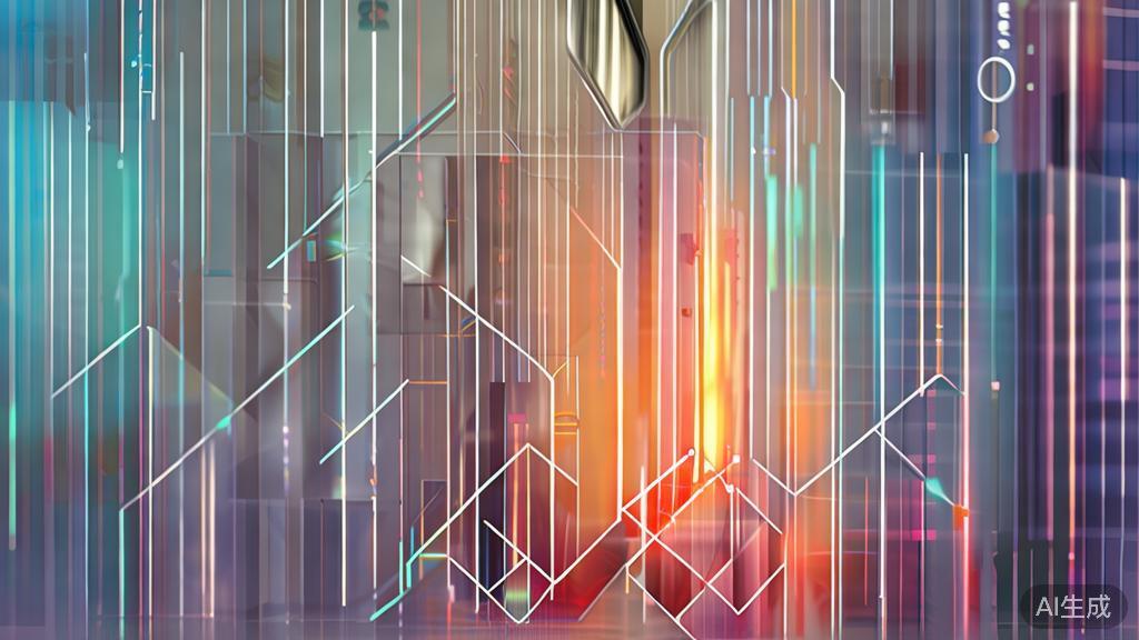 Abstract geometric composition representing targeted advertising, isometric style, modern tech feel, clean lines