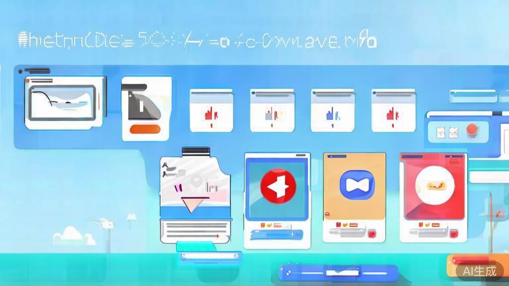 "Flat vector illustration of diverse video platforms and features, dashboard style, soft blue gradient"