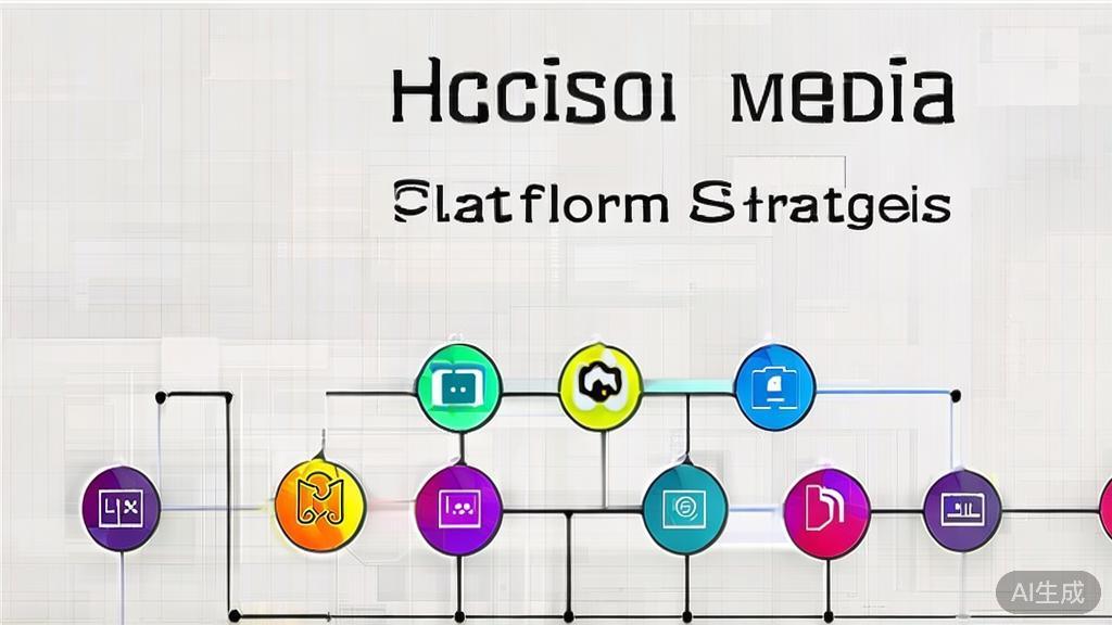 High-quality business illustration regarding social media platform strategies, minimal flat design