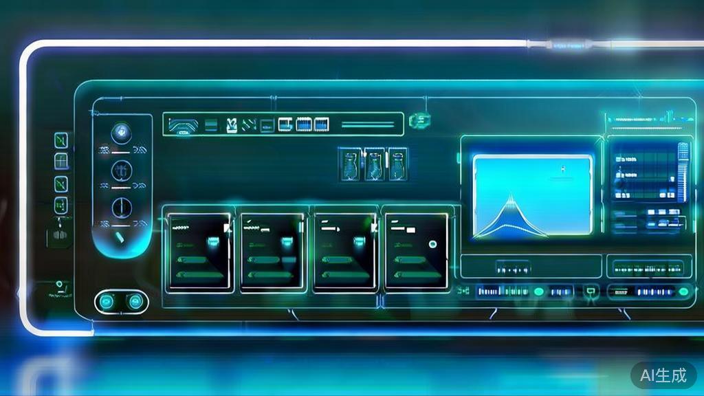 Flat vector illustration of virtual reality in portfolio presentation, dashboard style, soft blue gradient