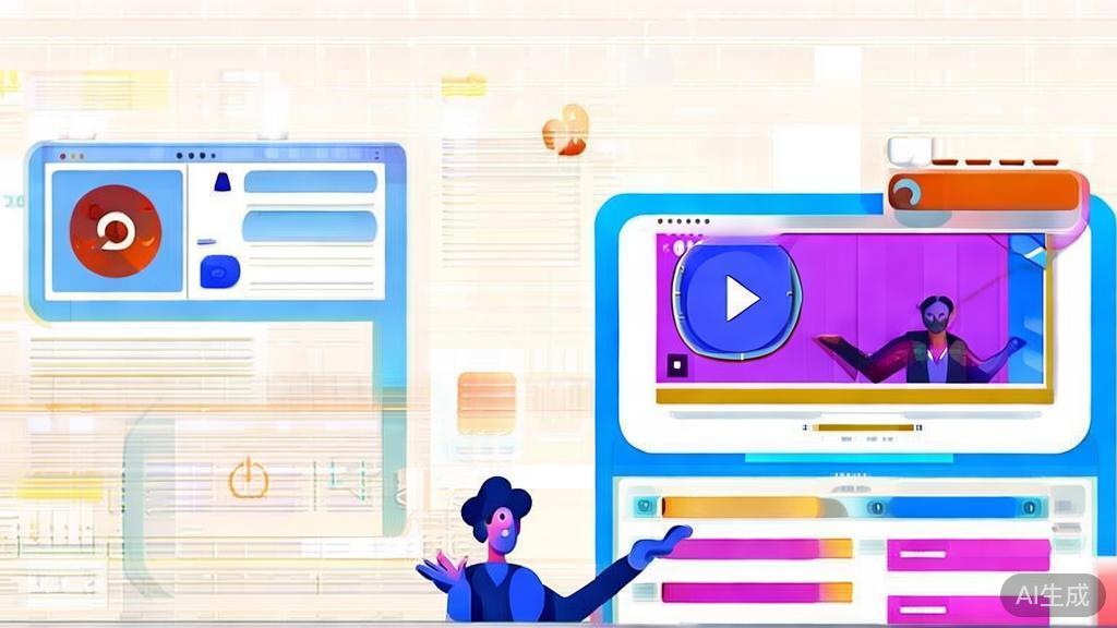 "High-quality business illustration of a person sharing a video on social media platforms, showcasing effective promotion strategies, minimal flat design"
