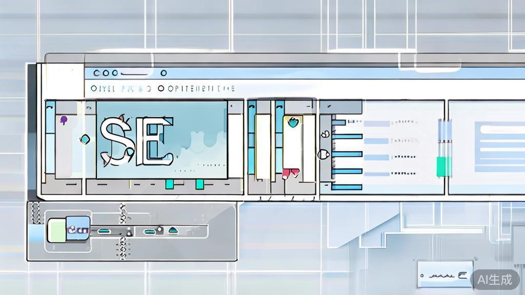 High-quality business illustration regarding algorithm updates in search engine optimization, minimal flat design