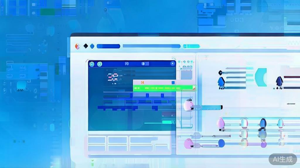 Flat vector illustration of video editing performance issues, dashboard style, soft blue gradient