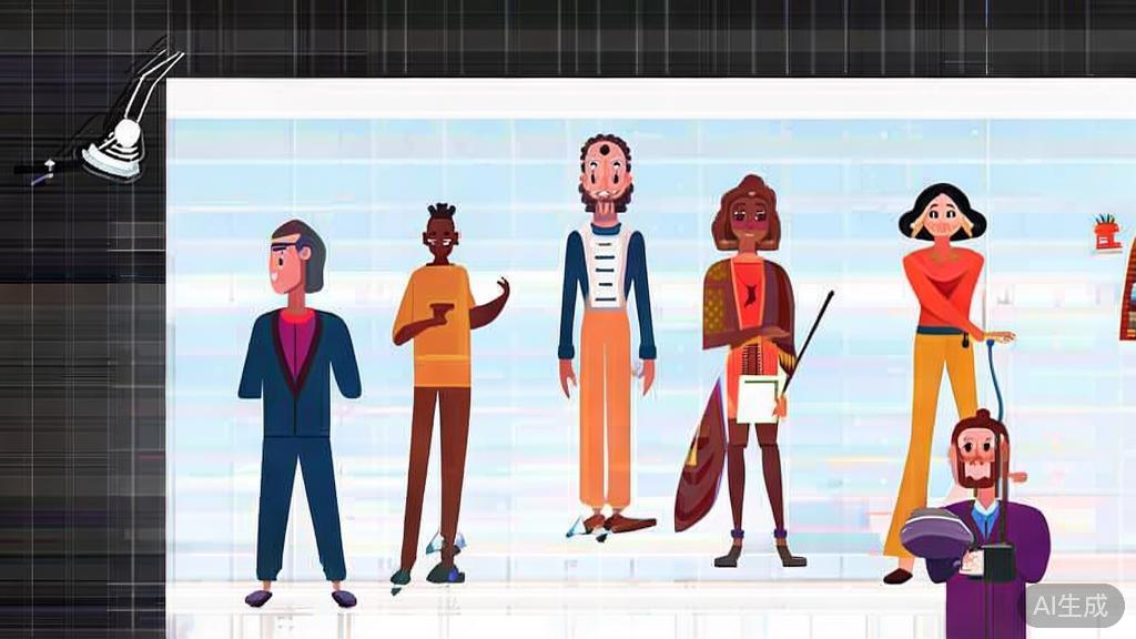 Flat vector illustration of casting and rehearsing for a short drama, high-quality design