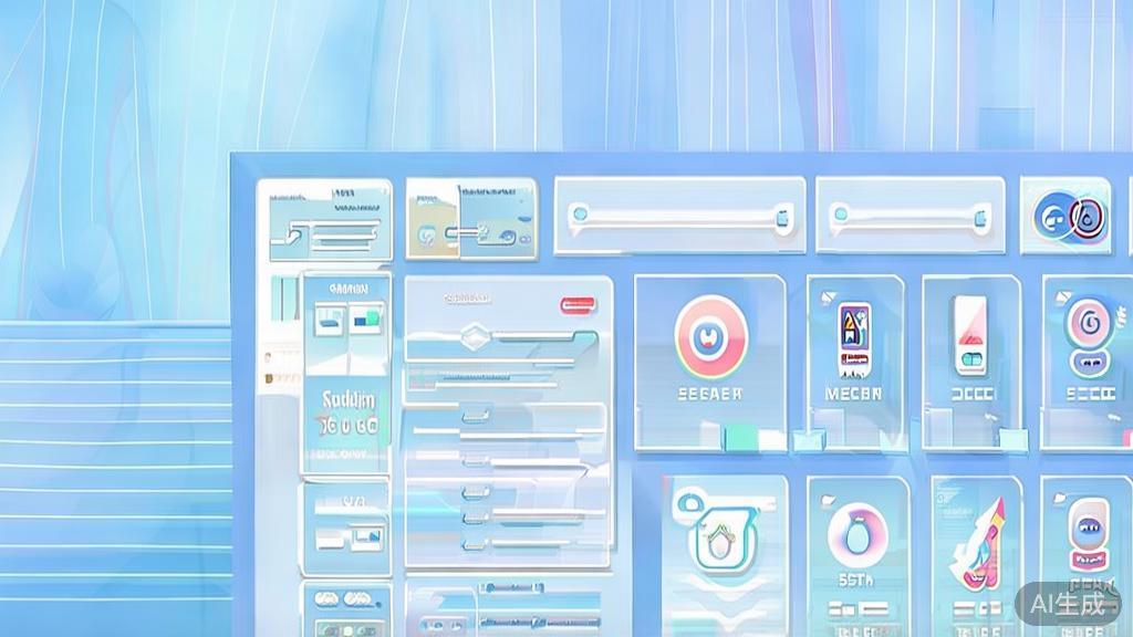 "Flat vector illustration of social media platforms, dashboard style, soft blue gradient"