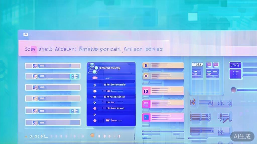 "Flat vector illustration of social media promotion for animation videos, dashboard style, soft blue gradient"