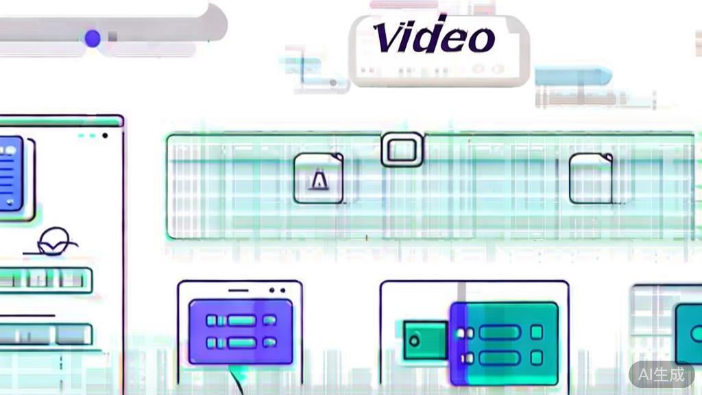 High-quality business illustration regarding video editing steps, minimal flat design