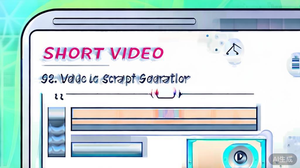 "Flat vector illustration of short video script generator, minimalist style with modern elements"