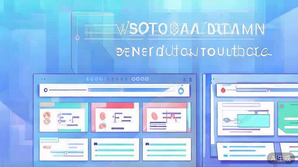 Flat vector illustration of short drama generation software comparison, dashboard style, soft blue gradient