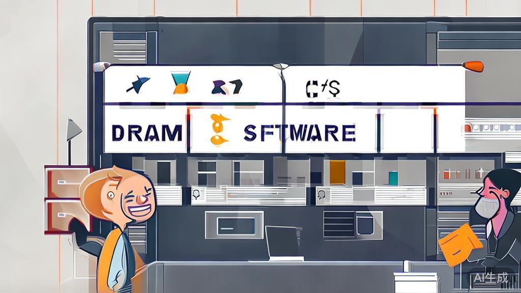 High-quality business illustration regarding drama software selection, minimal flat design
