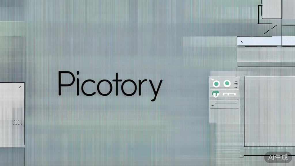High-quality business illustration regarding Pictory software, minimal flat design