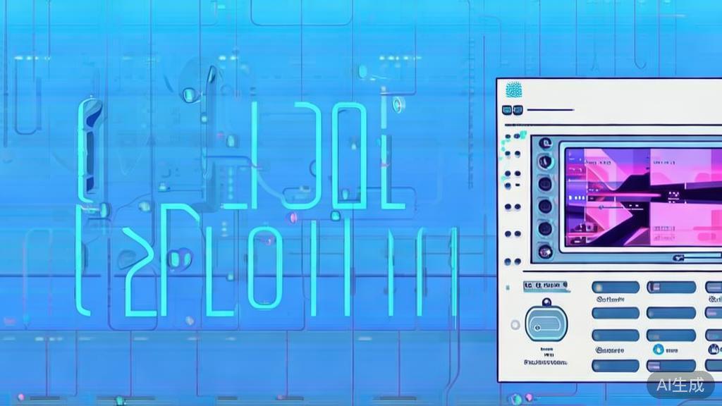 Flat vector illustration of AI color correction in video editing, dashboard style, soft blue gradient