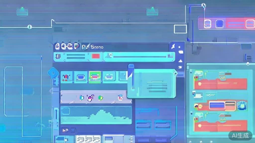 "Flat vector illustration of social media interaction with AI-generated short dramas, dashboard style, soft blue gradient"