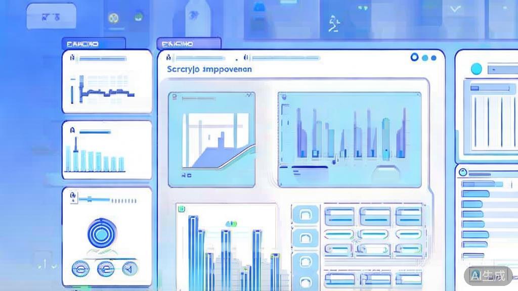 "Flat vector illustration of AI analytics for script improvement, dashboard style, soft blue gradient"