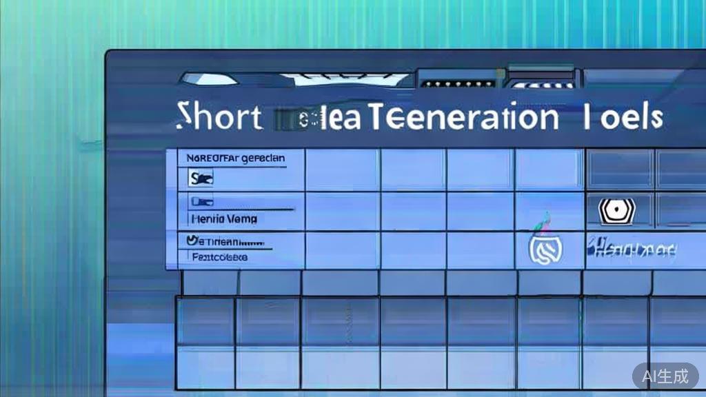Flat vector illustration of a comparison chart of short drama generation tools, dashboard style, soft blue gradient