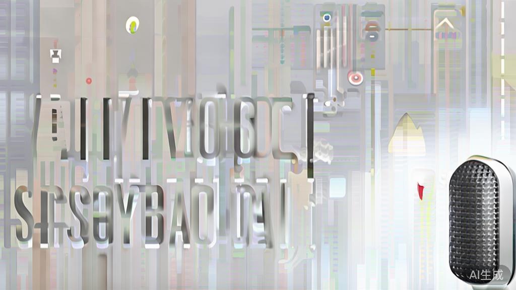 High-quality business illustration of AI voice synthesis interface, minimal flat design