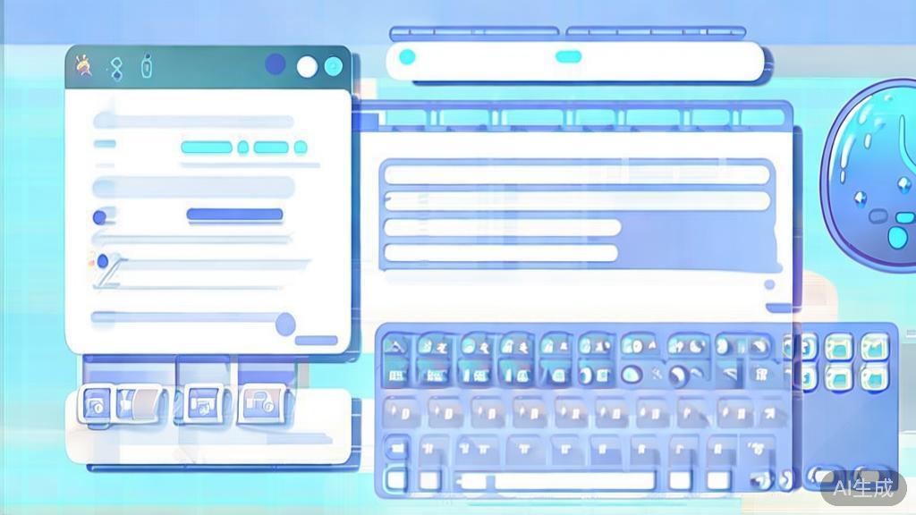 Flat vector illustration of AI assisting writers, dashboard style, soft blue gradient