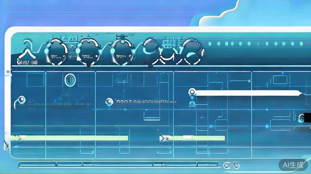 Flat vector illustration of post-production process in filmmaking, dashboard style, soft blue gradient