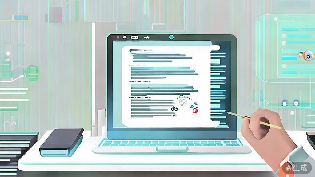 High-quality business illustration regarding scriptwriting process with AI, minimal flat design