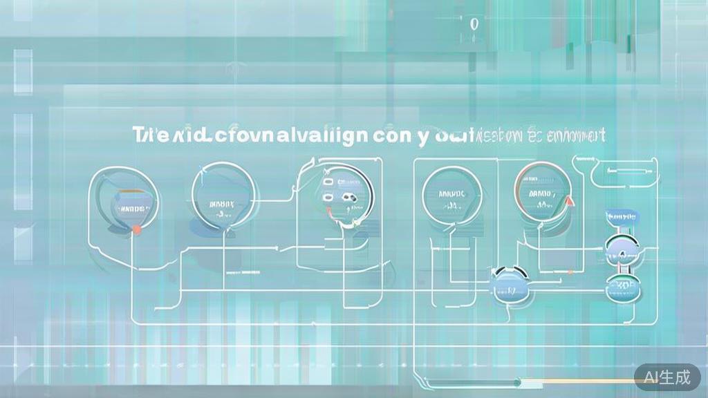 Flat vector illustration of script evaluation process, dashboard style, soft blue gradient
