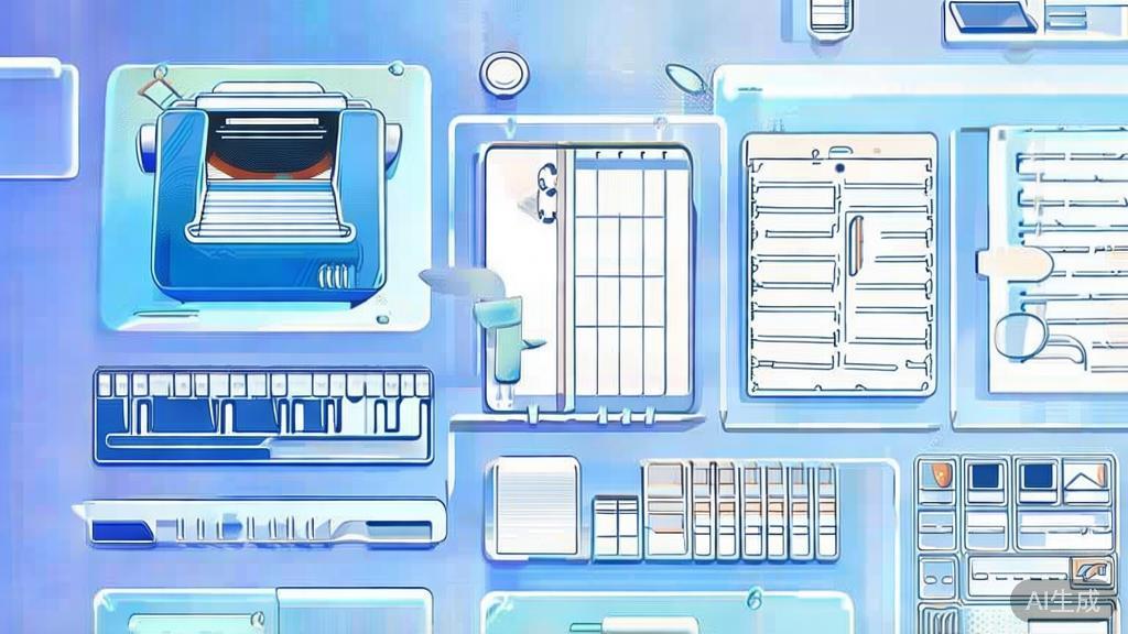 Flat vector illustration of traditional scriptwriting process, dashboard style, soft blue gradient