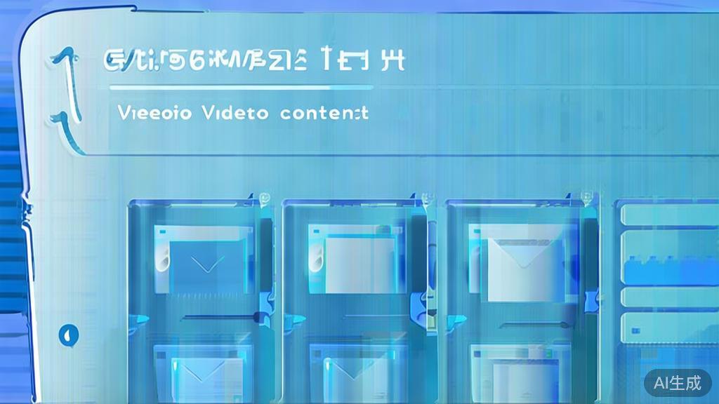 "Flat vector illustration of personalized video content, dashboard style, soft blue gradient"