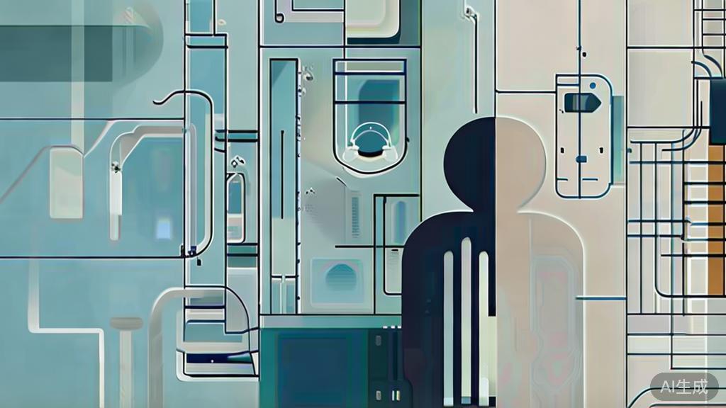 High-quality business illustration regarding challenges and opportunities in AI image generation, minimal flat design