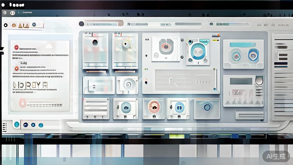 "High-quality business illustration regarding AI graphic design software, minimal flat design"