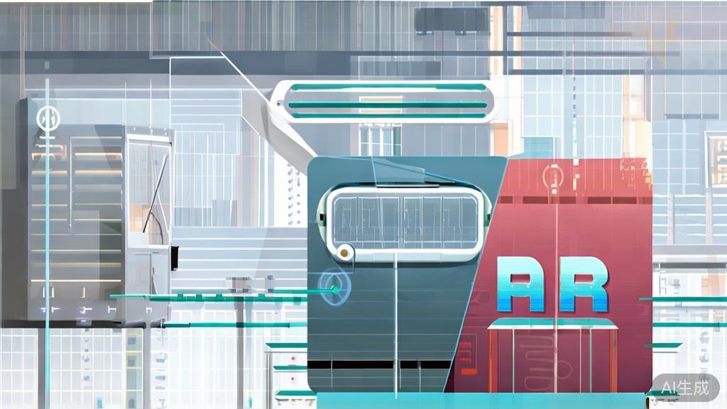 High-quality business illustration showing the integration of VR and AR in video synthesis, minimal flat design