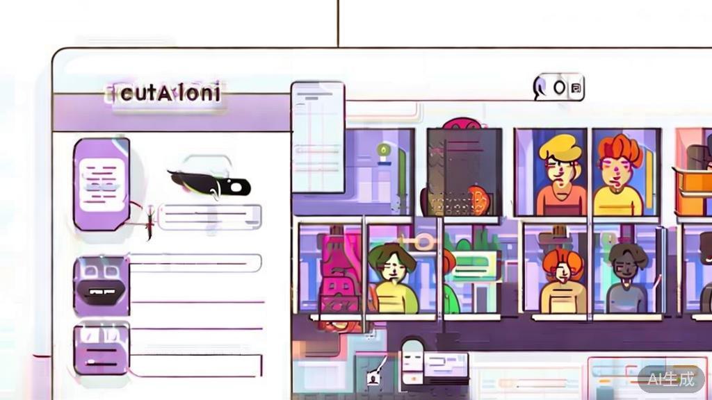 "Flat vector illustration of social interaction in video platforms, high quality"