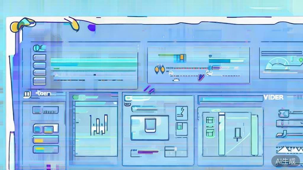 "Flat vector illustration of video marketing strategies, dashboard style, soft blue gradient"