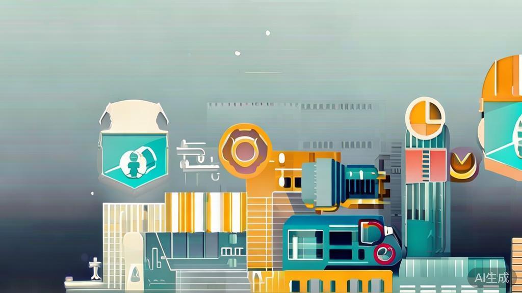 High-quality business illustration of diverse applications of video generation in various industries, minimal flat design