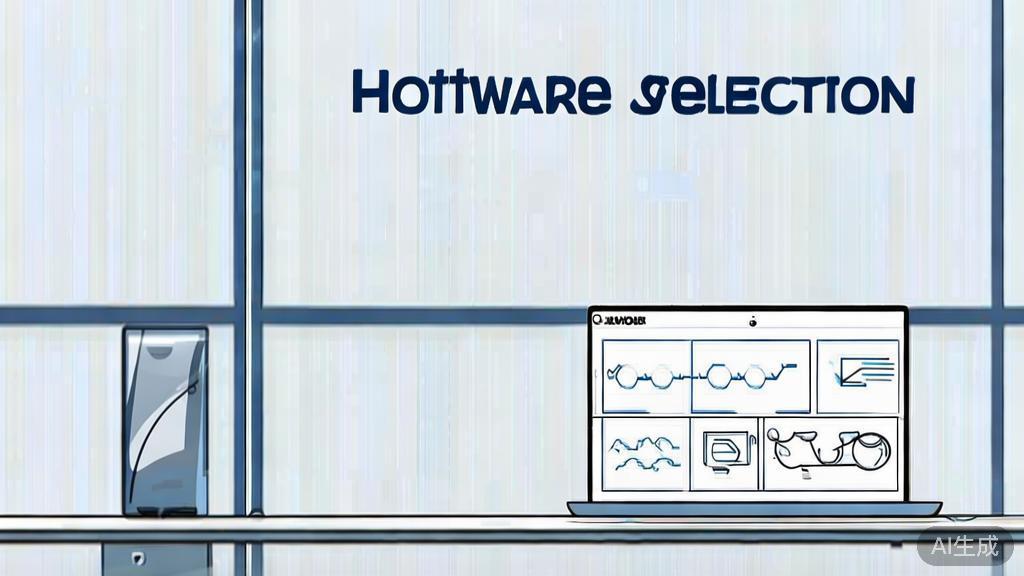 "High-quality business illustration regarding software selection, minimal flat design"